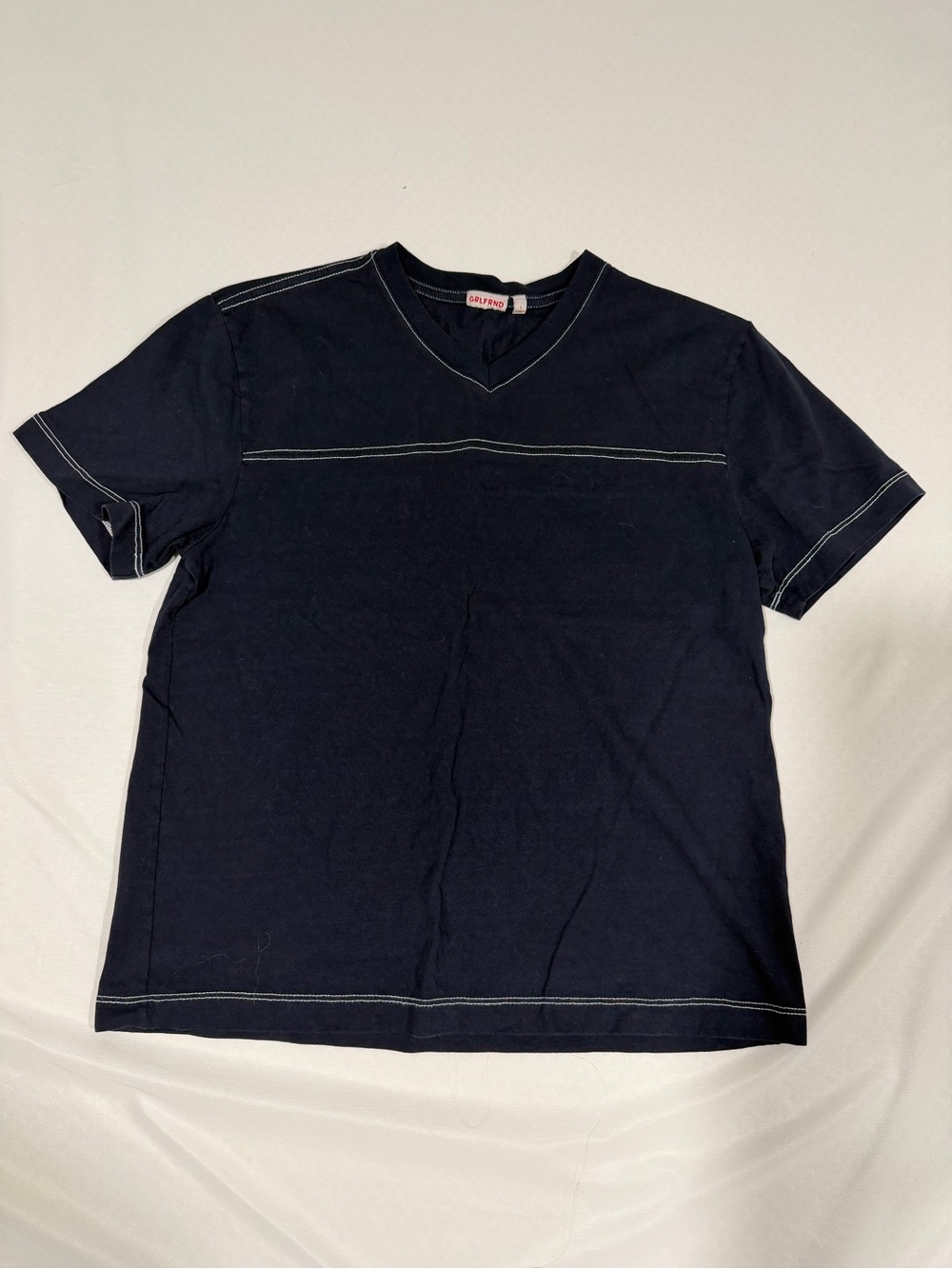 Navy Short-Sleeve V-Neck Shirt